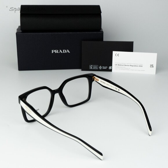 Prada Women Eyeglasses Black Demo Square PRB03V 16K1O1 NEW AUTHENTIC - Picture 8 of 8